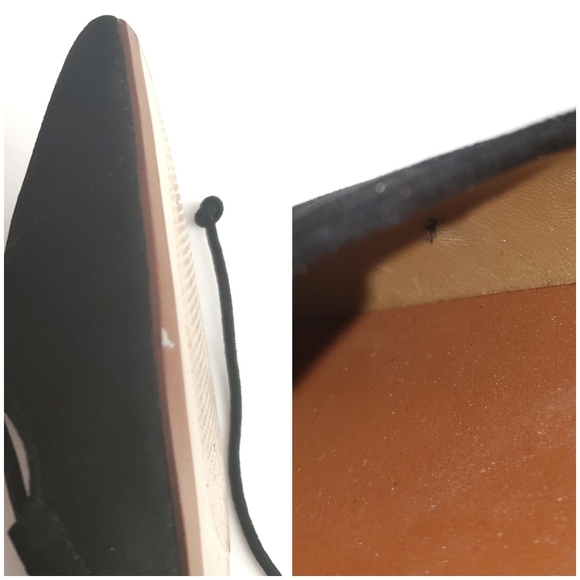 Zara Tie Up Suede Flats in Black Size 36 - Picture 8 of 8
